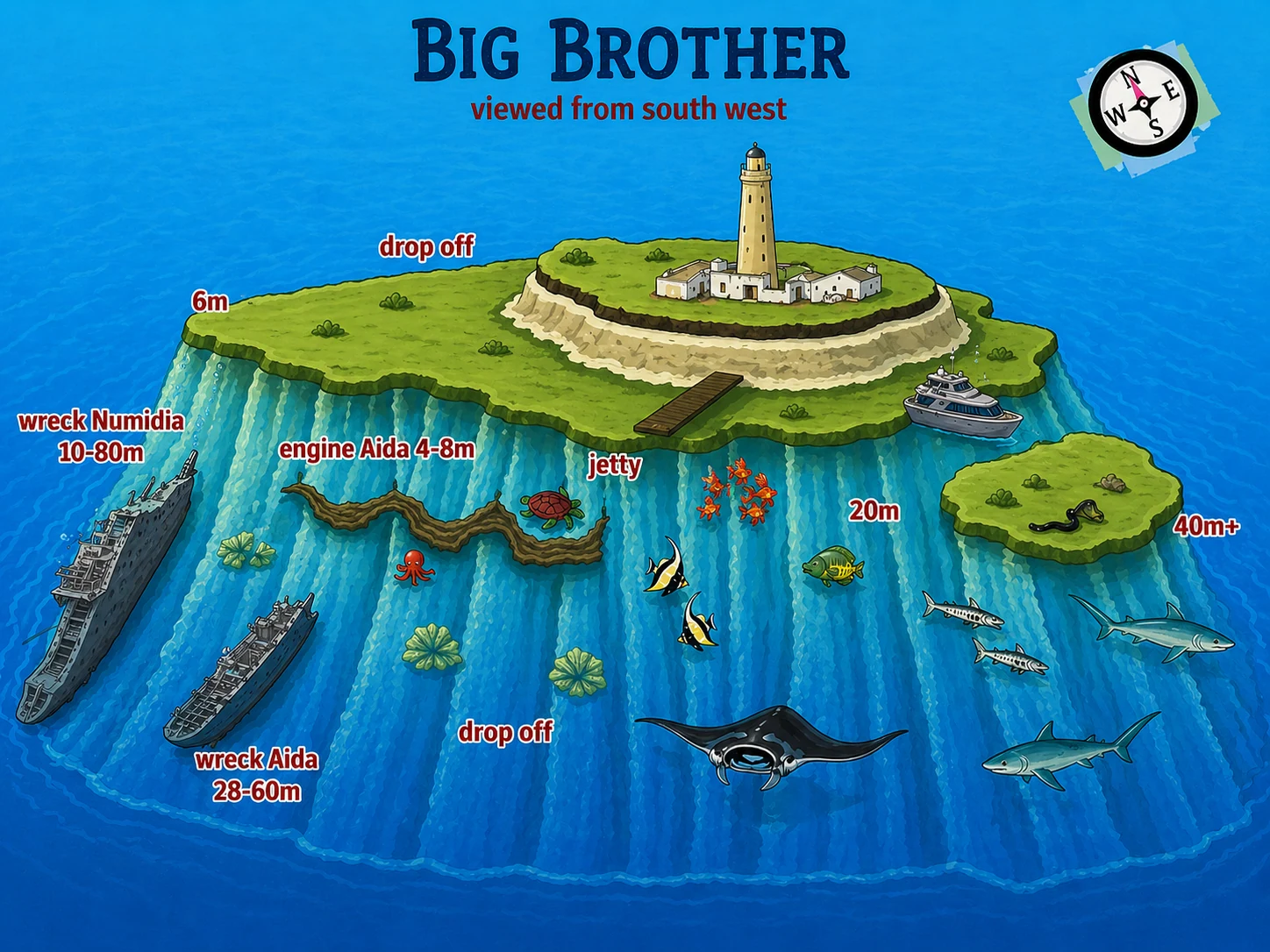 Big Brother dive map